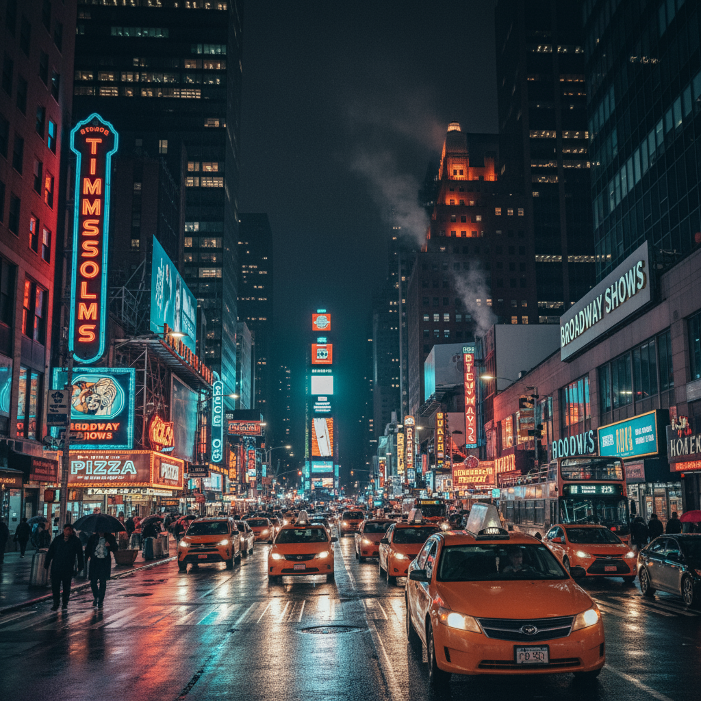 یک عکس واقع‌گرایانه و با وضوح بالا از یک خیابان شلوغ شهری...