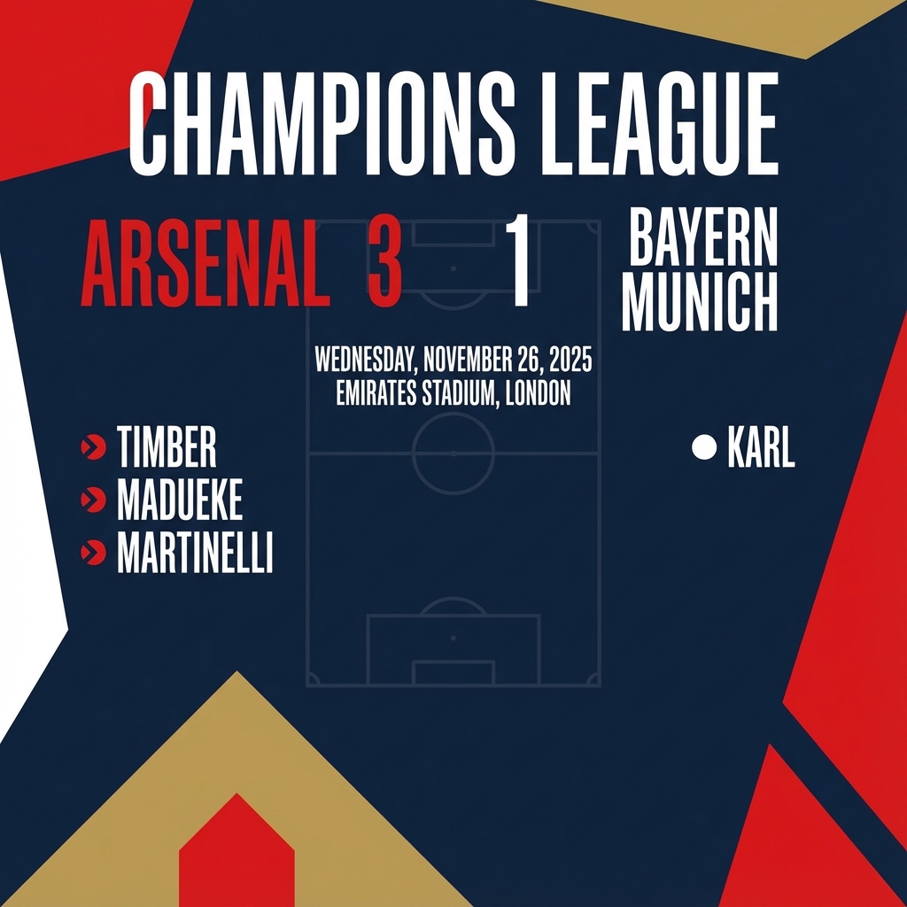 Arsenal futbol maçının skorunu gösteren, yapay zekayla üretilmiş grafik