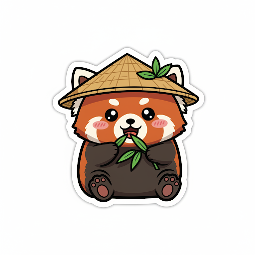 一張可愛風格的貼紙，上面畫著開心的紅色...