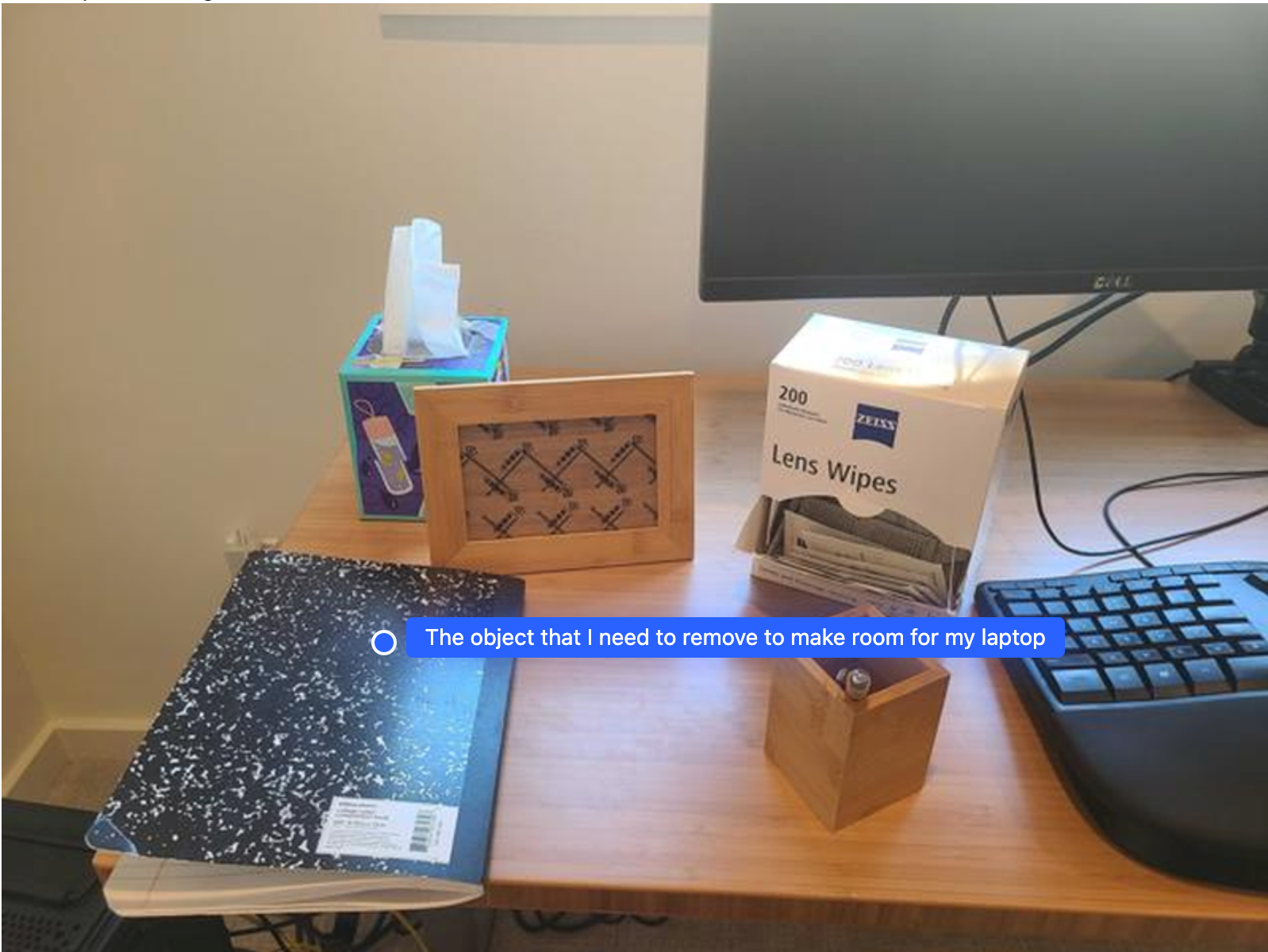 An example that shows which object needs to be moved for another object