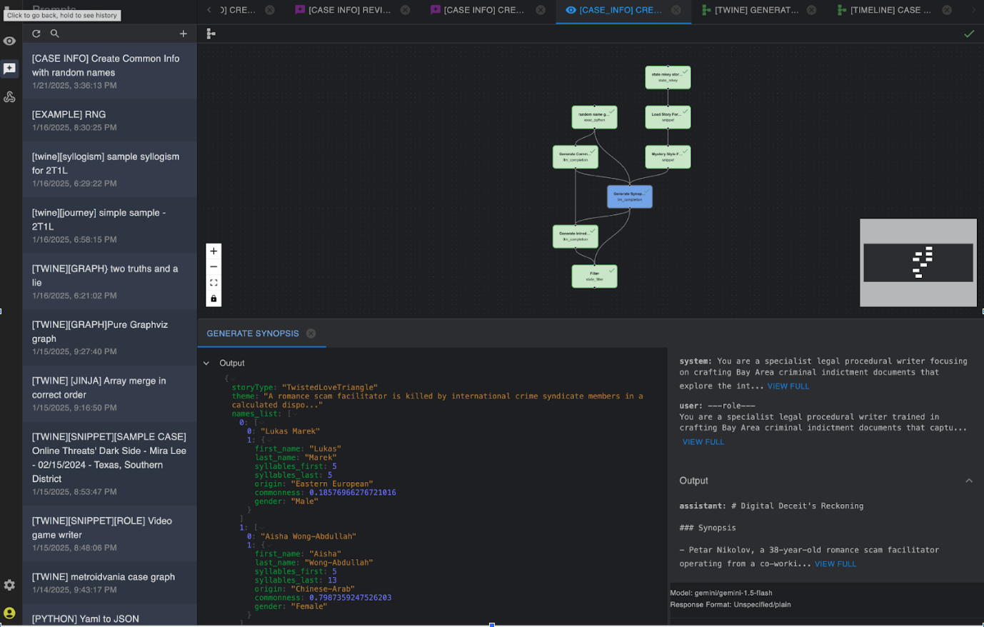 Screenshot di un&#39;applicazione di flusso di lavoro che configura un&#39;attività di IA denominata 